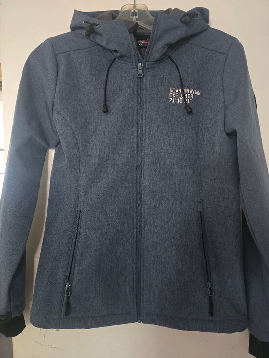 Scandinavian Explorer Jackets & Blazers - Scandinavian Explorer Softshell Jacket Women's XS Blue Hooded Fleece Lined